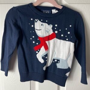 The Children's Place Navy Sweater with Polar Bear Design
